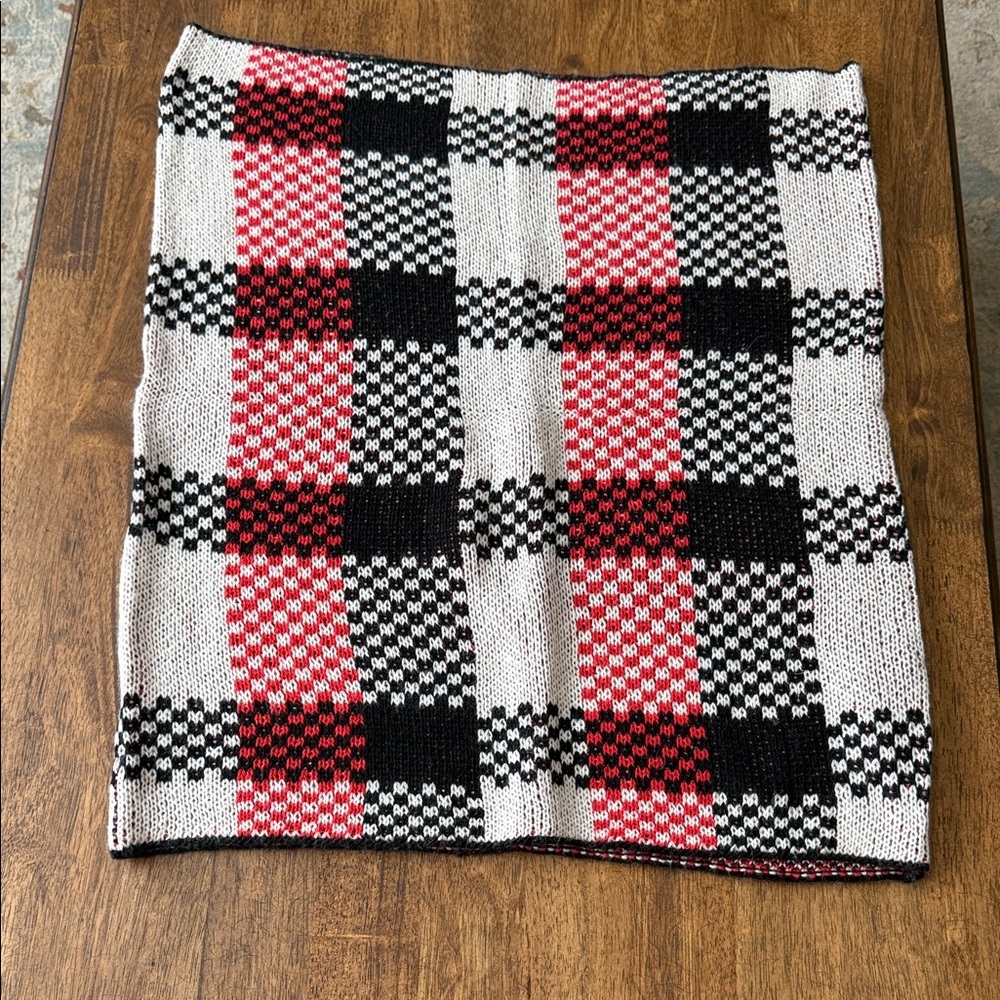 Wildfox Black, Red, and White Checkered Scarf